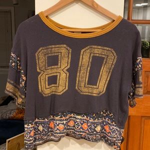 We the Free, size S, graphic cropped tee- great condition